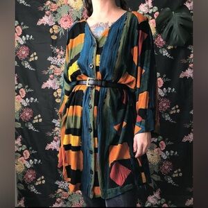 90s Vintage Button Down Shirt Dress